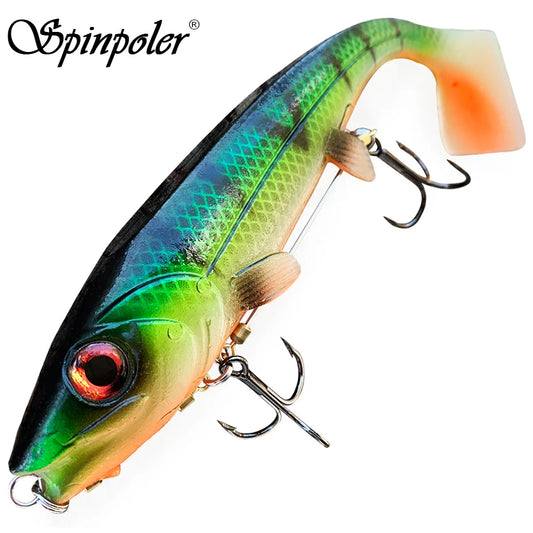 Zachte lange Shad met Stinger Rig