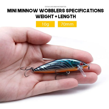 Sinking plug 7 cm and 10 grams, max 1.5 m deep - good for smaller predatory fish!